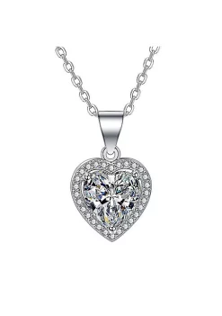 YAOQIANSHU Heart Pendant Necklaces For Couple Love Heart Pendant Birthday Anniversary Jewelry Gift