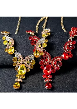 YAOQIANSHU Women's Crystal Necklace And Earrings Set Bride Jewelry Gifts Set (Yellow) -Urban Originals™ Shop Belk 1032