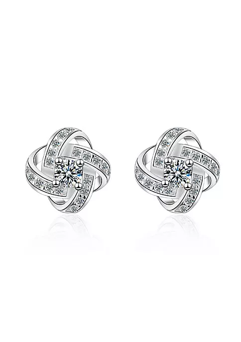 YAOQIANSHU Women's Stud Earrings (Silver) 3 YAOQIANSHU Women's Stud Earrings (Silver)