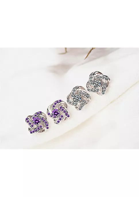 YAOQIANSHU Women's Stud Earrings (Silver) 5 YAOQIANSHU Women's Stud Earrings (Silver) - Image 3