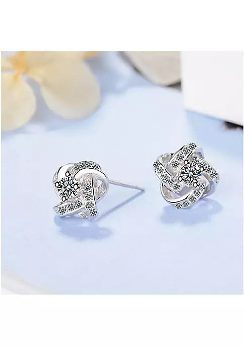 YAOQIANSHU Women's Stud Earrings (Silver) 6 YAOQIANSHU Women's Stud Earrings (Silver) - Image 4