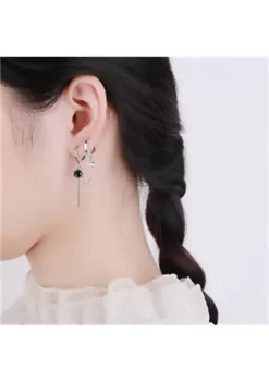 YAOQIANSHU Zircon Silver Earrings Women's Temperament Tassel Hook Twist Fashion Earrings (Silver) -Urban Originals™ Shop Belk 1040