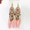 YAOQIANSHU Women Faux Feather Earrings Bohemian Fringe Tassel Long Drop Dangle Earrings Set with Dream Catcher Design (Gold) -Urban Originals™ Shop Belk 1061