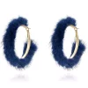 YAOQIANSHU Popular Plush Large Circle Earrings Exaggerated Atmosphere Girl Heart Mink Hair Earrings (Blue) -Urban Originals™ Shop Belk 1065