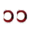 YAOQIANSHU Popular Plush Large Circle Earrings Exaggerated Atmosphere Girl Heart Mink Hair Earrings (Red) -Urban Originals™ Shop Belk 1072