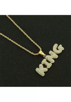 YAOQIANSHU Hip Hop Men's Diamond Alphabet King Pendant Necklace Rock Iced Out Shiny Necklace for Men and Women (Golden) 8 YAOQIANSHU Hip Hop Men's Diamond Alphabet King Pendant Necklace Rock Iced Out Shiny Necklace for Men and Women (Golden) -Urban Originals™ Shop Belk 1079