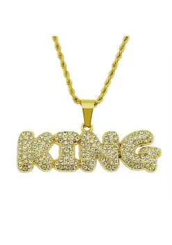 YAOQIANSHU Hip Hop Men's Diamond Alphabet King Pendant Necklace Rock Iced Out Shiny Necklace for Men and Women (Golden) 9 YAOQIANSHU Hip Hop Men's Diamond Alphabet King Pendant Necklace Rock Iced Out Shiny Necklace for Men and Women (Golden) -Urban Originals™ Shop Belk 1080