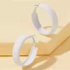 YAOQIANSHU Matte Geometric Round Circle Hoop Earring for Women Girl Teen Retro Fluorescent Color Statement Earring Wedding Holiday Christmas Party Holiday Jewelry (White) -Urban Originals™ Shop Belk 1087