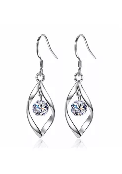 YAOQIANSHU Zircon Silver Earrings Women's Temperament Tassel Hook Twist Fashion Earrings