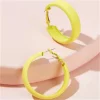 YAOQIANSHU Matte Geometric Round Circle Hoop Earring for Women Girl Teen Retro Fluorescent Color Statement Earring Wedding Holiday Christmas Party Holiday Jewelry (Yellow) -Urban Originals™ Shop Belk 1093