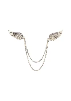 YAOQIANSHU 2pcs Men's Hanging Vintage Chain Brooch Lapel Pin Formal Accessories (Yellow)