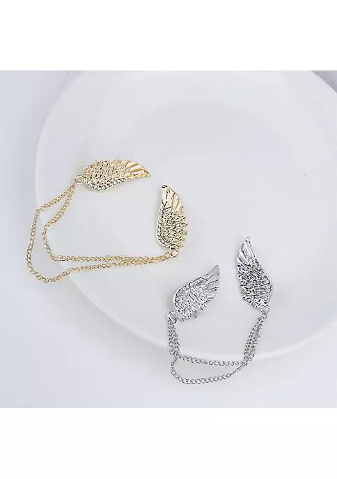 YAOQIANSHU 2pcs Men's Hanging Vintage Chain Brooch Lapel Pin Formal Accessories (Yellow) 5 YAOQIANSHU 2pcs Men's Hanging Vintage Chain Brooch Lapel Pin Formal Accessories (Yellow) - Image 3