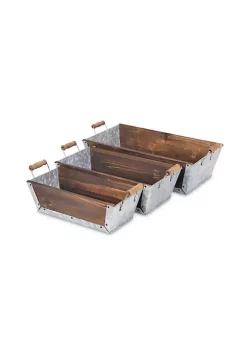 Cheung's Home Indoor Decorative Wood and Metal Tapered Crates with Side Handles, Set of 3 -Urban Originals™ Shop Belk 120