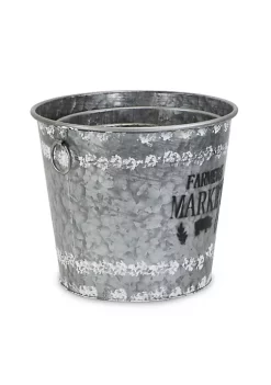 Cheung's Home Indoor Decorative Rustic Galvanized Metal "Farmers Market" Buckets, Set of 3 10 Cheung's Home Indoor Decorative Rustic Galvanized Metal "Farmers Market" Buckets, Set of 3 -Urban Originals™ Shop Belk 124