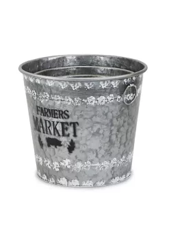Cheung's Home Indoor Decorative Rustic Galvanized Metal "Farmers Market" Buckets, Set of 3 11 Cheung's Home Indoor Decorative Rustic Galvanized Metal "Farmers Market" Buckets, Set of 3 -Urban Originals™ Shop Belk 125