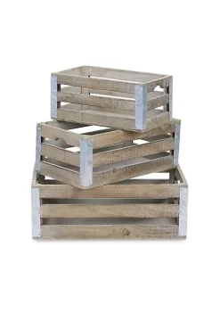 Cheung's Slatted Wood 3 Piece Crate Set -Urban Originals™ Shop Belk 139