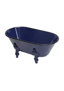 Cheung's Modern Decorative Metal Bathtub Decor - 4.5"H, Navy Blue