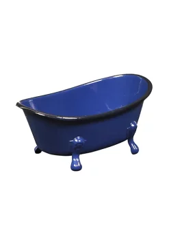 Cheung's Navy Blue Metal Bathtub Decor With Hand Crafted Design