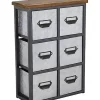 Cheung's Home Decorative Short Galvanized 6 Drawer Vertical Organizer with Label Scoop Handle, Metal Frame and Wood Top -Urban Originals™ Shop Belk 19