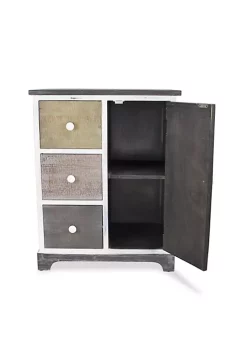 Cheung's Medium Wooden Nightstand with 3 Side Drawers and 1 Tall Door Storage Unit -Urban Originals™ Shop Belk 191