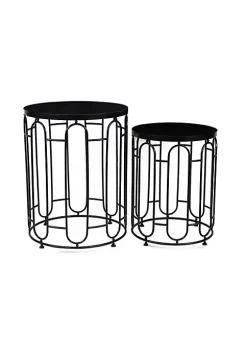 Cheung's Contemporary Decorative Mirrored Nesting Tables - 2 Piece, Black -Urban Originals™ Shop Belk 196
