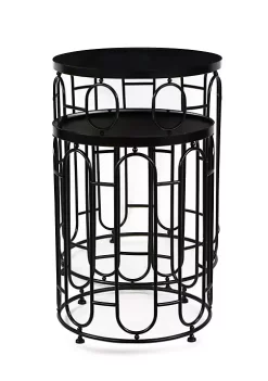 Cheung's Contemporary Decorative Mirrored Nesting Tables - 2 Piece, Black -Urban Originals™ Shop Belk 197