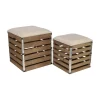 Cheung's Contemporary Square Wood Slat Storage Bench with Metal Accents and Cushioned Lid, Set of 2 -Urban Originals™ Shop Belk 200