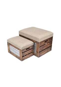 Cheung's Modern Decorative Cushioned Wood Storage Benches with Interior Storage, Set of 2 -Urban Originals™ Shop Belk 208