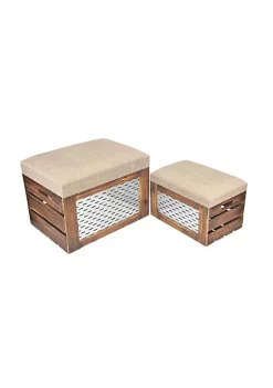 Cheung's Modern Decorative Cushioned Wood Storage Benches with Interior Storage, Set of 2 -Urban Originals™ Shop Belk 211
