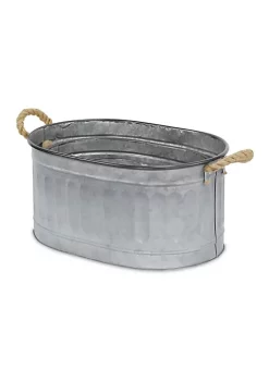 Cheung's Home Indoor Decorative Oval Metal Storage bucket with Rope Handle, Set of 3 -Urban Originals™ Shop Belk 214