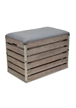 Cheung's Set Of 2 Rectangular Wood Slat Storage Bench With Metal Accents And Cushioned Lid -Urban Originals™ Shop Belk 222