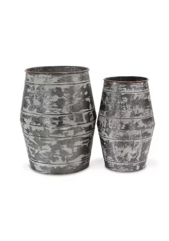 Cheung's Outdoor Themes Set Of 2 Galvanized Barrel Planters -Urban Originals™ Shop Belk 229