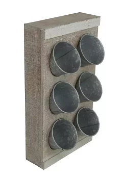 Cheung's 6 Pot Wood Frame Wall Decor