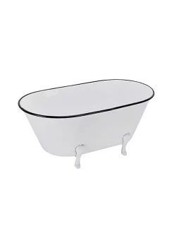 Cheung's Traditional Decorative Metal Tub Decor, White - Large