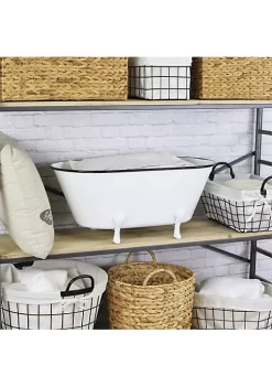 Cheung's Traditional Decorative Metal Tub Decor, White - Large -Urban Originals™ Shop Belk 259