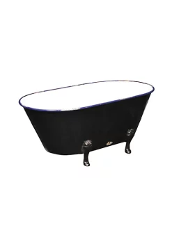 Cheung's Traditional Metal Lacquered Navy Blue and Black Tub Decor - Large -Urban Originals™ Shop Belk 264