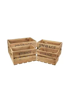 Cheung's Set Of 4 Wooden Storage Crates