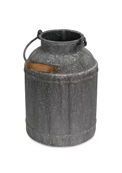 Cheung's Galvanized Metal Milk Jug Decor