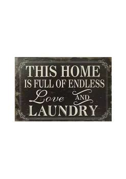 Cheung's Modern Hand Crafted "Endless Love and Laundry" Wooden Wall Decor Sign