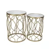 Cheung's Contemporary Metal Nesting Tables with Curved Repeating Pattern and Top Mirror, Set of 2 -Urban Originals™ Shop Belk 37