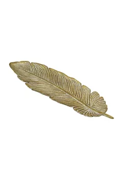 Cheung's Modern Heavy Duty Cast Iron Feather Table Decor - Gold -Urban Originals™ Shop Belk 395
