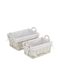 Cheung's Set Of 2 White Willow Baskets With Fabric Liners - Large -Urban Originals™ Shop Belk 399