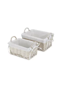 Cheung's Set Of 2 White Willow Baskets With Fabric Liners - Large -Urban Originals™ Shop Belk 401