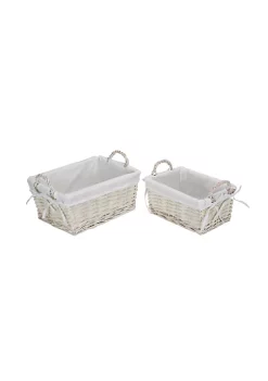 Cheung's Set Of 2 White Willow Baskets With Fabric Liners - Large -Urban Originals™ Shop Belk 402