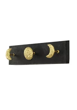 Cheung's Kalends Gold Decorative Wall Mounted Moon Phase Hook Coat Hanger - 3 Hooks -Urban Originals™ Shop Belk 411