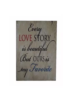 Cheung's Modern Hand Crafted "Every Love Story" Wooden Wall Art Sign