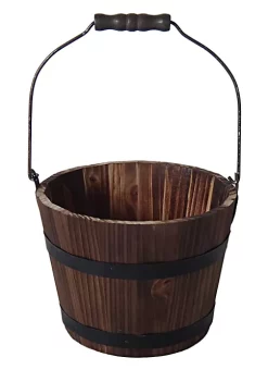 Cheung's Home Decorative Indoor Gift Vintage Storage Trunk Wooden Bucket with Handle