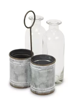 Cheung's Home Indoor Decorative 2 Slot Galvanized Metal Jar Holder - Medium -Urban Originals™ Shop Belk 459