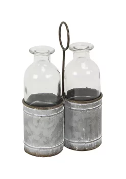 Cheung's Home Indoor Decorative 2 Slot Galvanized Metal Jar Holder - Medium -Urban Originals™ Shop Belk 460