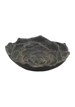 Cheung's Cast Iron Hand Crafted Lotus Table Decor, Black - Small